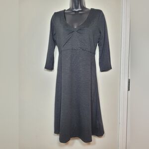 Toad & Co Rosalinda Tencel Organic Cotton Blend Black Midi Dress sz S